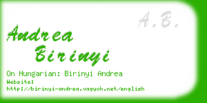 andrea birinyi business card